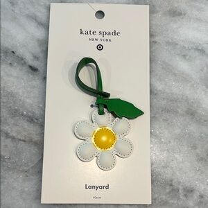 Kate Spade x Target White and Yellow Daisy Bag Charm Lanyard